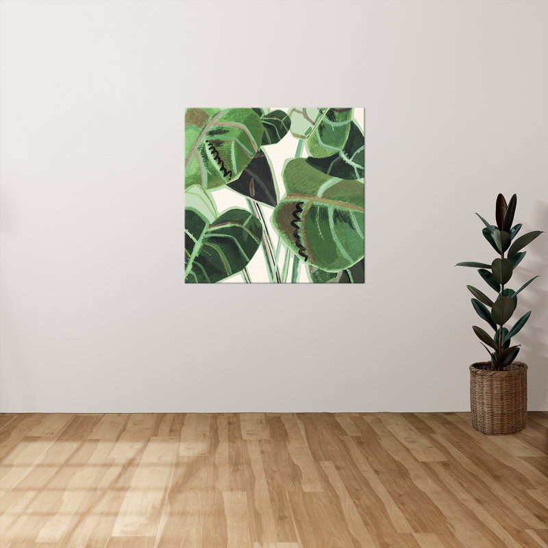 "Jungle Close Up I" by Kate & Liz Pope Print on Canvas, H 28 po x l 28 po x P 1,5 po