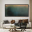 Teal and Earth Tone Gradient Abstract Landscape Wall Decor - Large encadrée, reproduction d'art sur toile encadrée-123831401-123831403