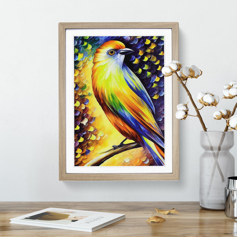Beauty of a Bird No.1 - Wall Art, White, 46cm H x 34cm W x 2cm D, Oak