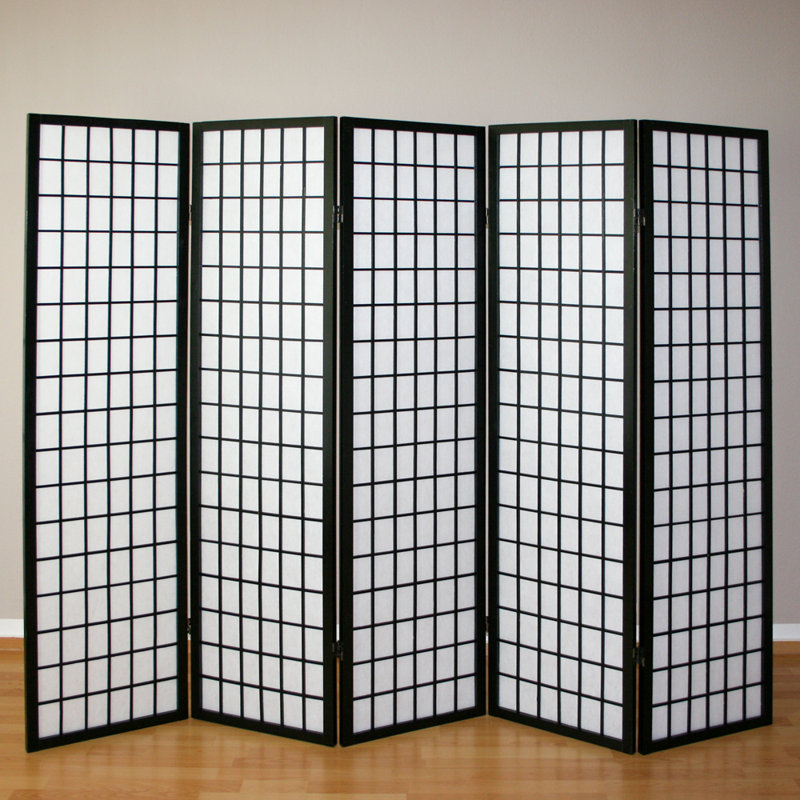 Room Divider Seward Room Divider Shoji Room Divider Wood, 5 panels