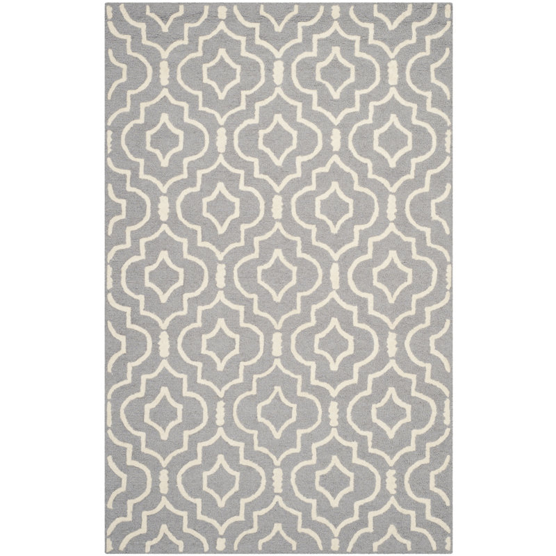 Cannen Hand Tufted Wool Geometric Rug, Rectangle 6' x 9'