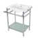 Ceramic Rectangular Console Bathroom Sink with Overflow