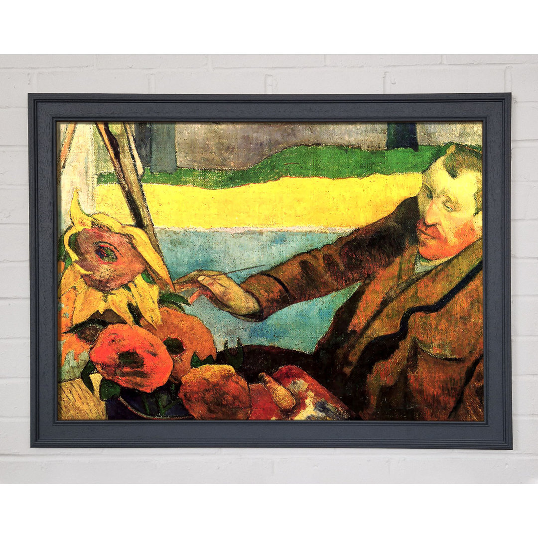 Gerahmtes Wandbild Van Gogh Painting Sunflowers von Paul Gauguin