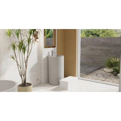 Lavabo de salle de bain autoportant Badeloft SB-03-A-MGRY