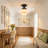 1-Light Vintage Schoolhouse Fluted Glass Semi-Flush Mount Ceiling Light, Dimmable-1097266423