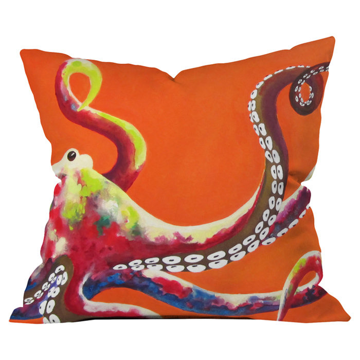 Coussin en octopus, 20 po x 20 po