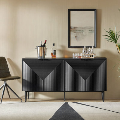 Arkayla 63'' W Sideboard with Hidden Drawers and Wine Glass Rack