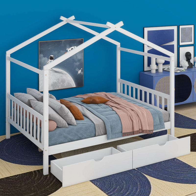 Lit plateforme double Armie, Blanc