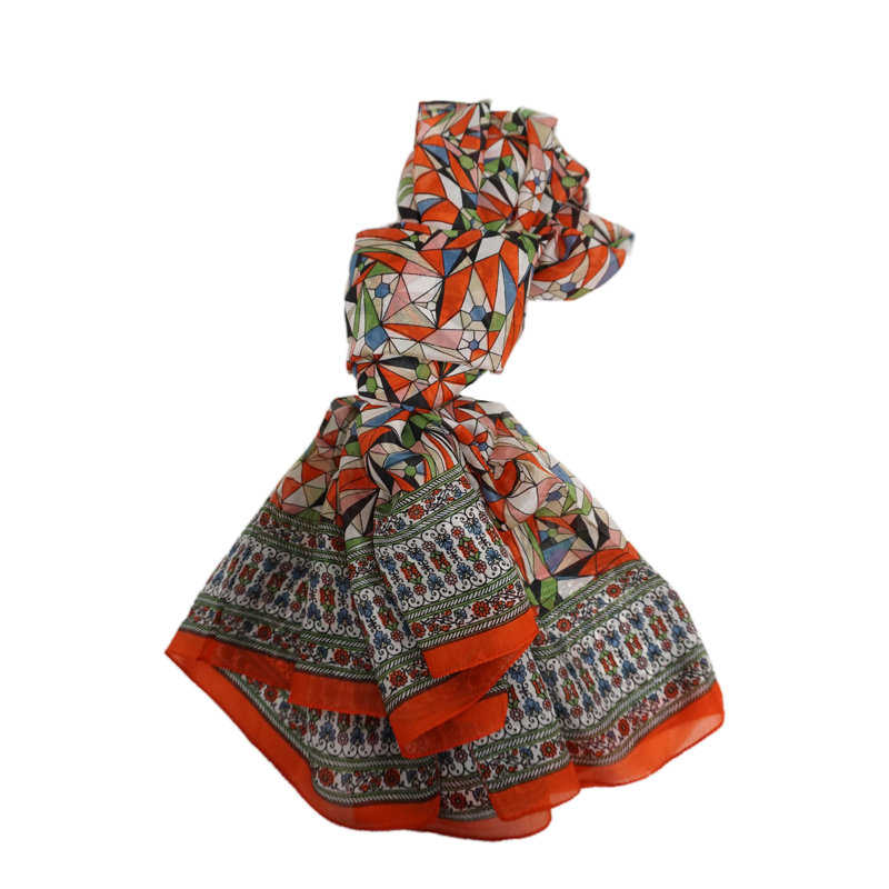 Foulard indien en soie 100% imprimé à la main