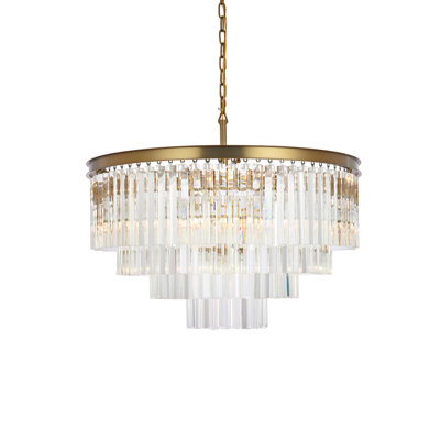 Lustre gradué en cristal à 17 lumières Dahlonega