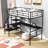 Twin Size Metal Loft Bed With Built-In-Desk