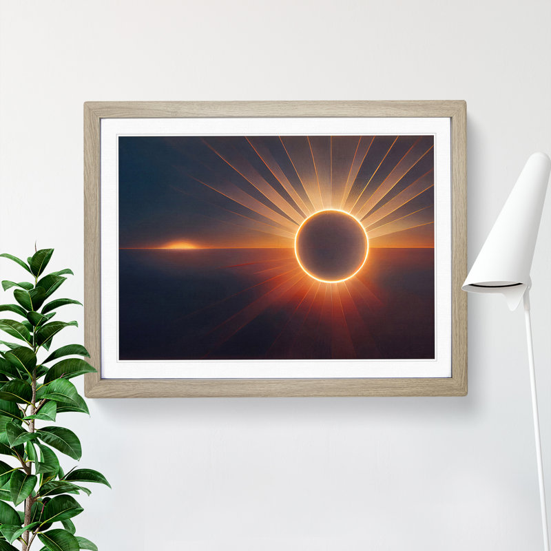 Abstract Sunset Vol.1 - Framed Print, 34cm H x 46cm W x 2cm D, Oak