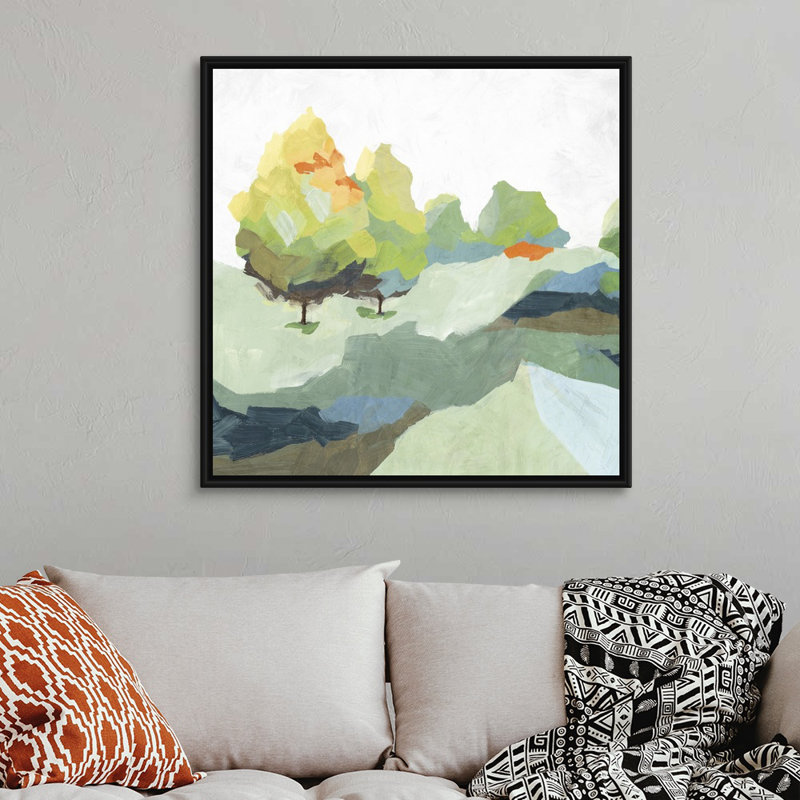 Reproduction d’art sur toile « bloquée II » par Isabelle Z, 38" H x 38" W x 1.75" D, Cadre noir
