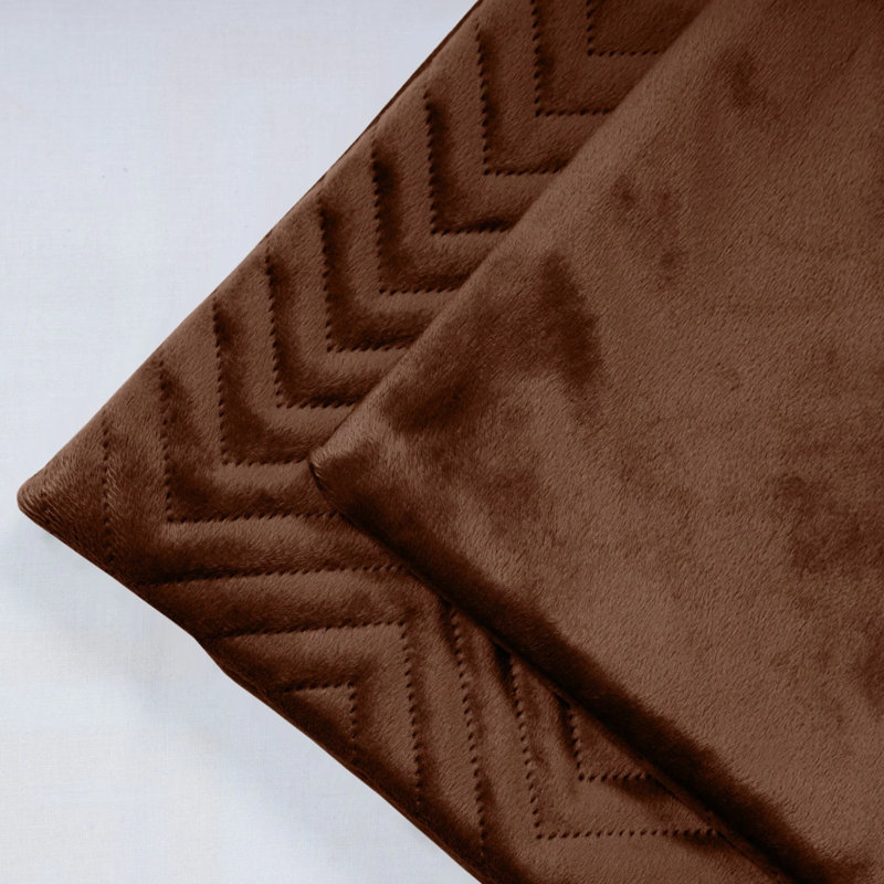 Embossed Quilted Chevron Decorative Cushion Cases - Set of 4 Modern Couch & Bed Décor Velvet Throw Pillow Covers , Coffee