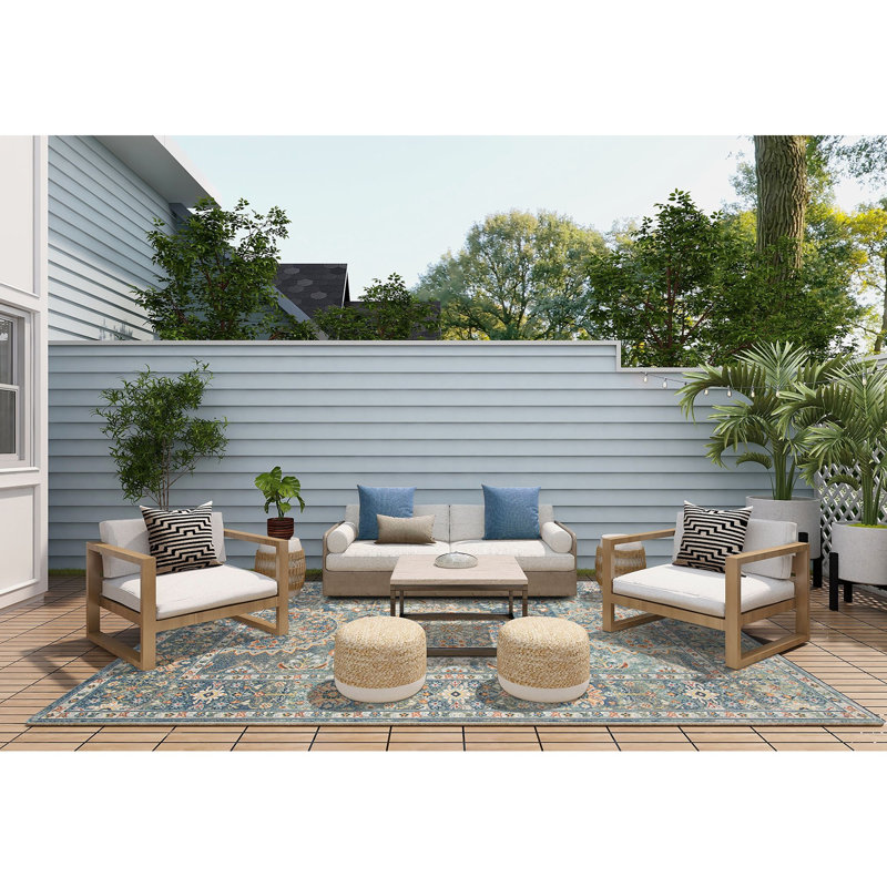 Colista Boho Medallion Durable Performance Indoor / Outdoor Area Rug, Rectangle 8'9" x 11'9"