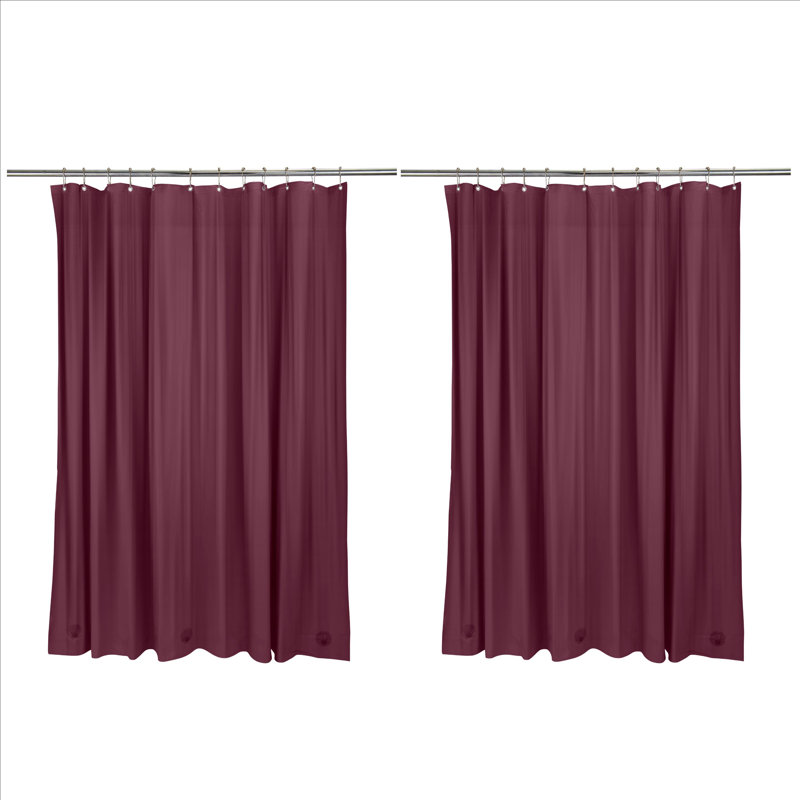 Doublure de rideau de douche Strausstown PEVA, H 72 po x l 72 po, Bourgogne
