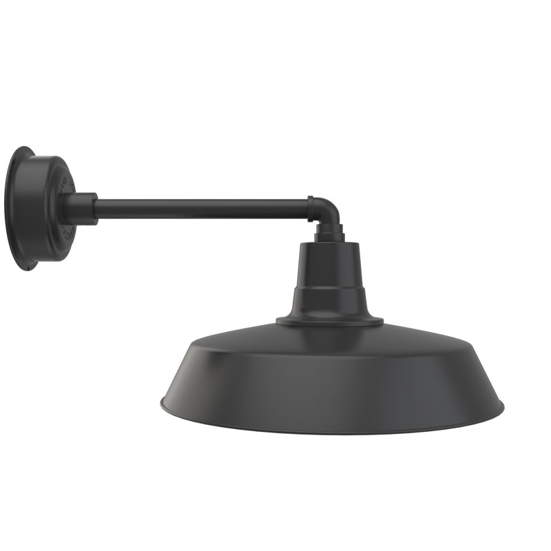 Luminaire de grange d'extérieur à DEL Haleigh, Noir mat, H 11 po x l 18 po x P 25,5 po