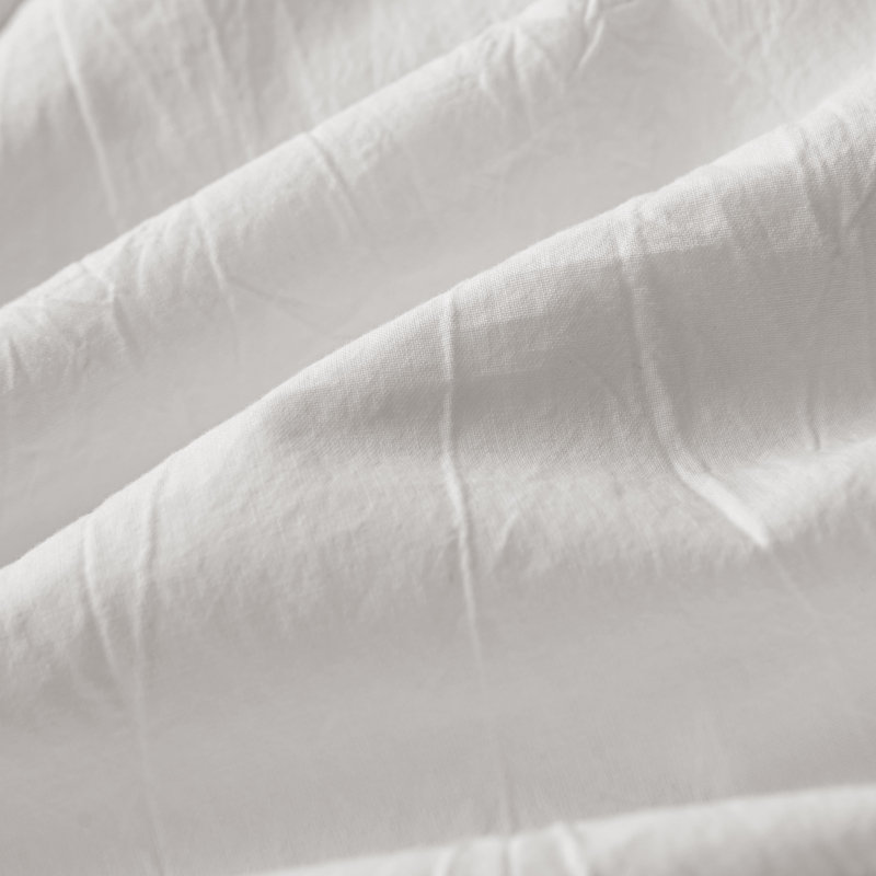 100% Cotton Crinkle Washed Duvet Cover Set, King/Cal. King Duvet Cover + 2 Shams, Ivory