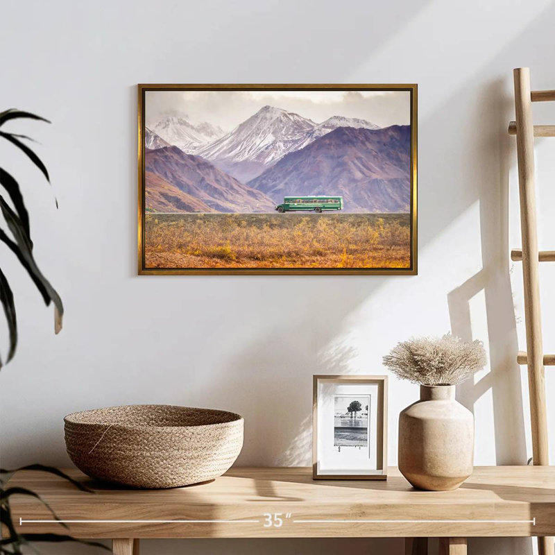 Denali Bus, 37" X 25", Floating Frame Gold