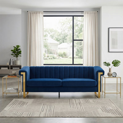 Luxurious Velvet Sofa with High-Resilience Foam Cushions