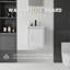 Meuble-lavabo suspendu de 40 cm avec lavabo, porte à fermeture douce, lavabo en céramique, meuble de salle de bain en contreplaqué, blanc-133200615