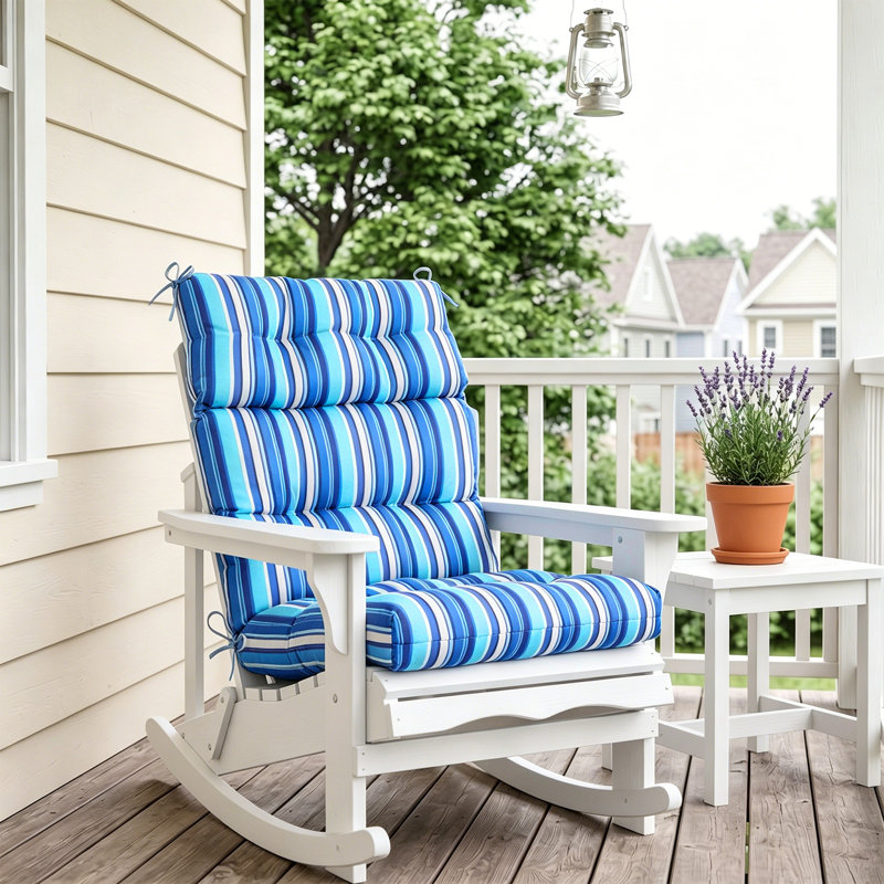 Indoor/Outdoor Seat/Back Cushion, Blue Stripe