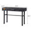 Table d'écriture Gunmetal avec 1 tiroir - pour bureau