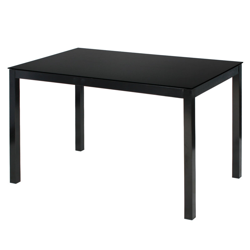 Table de salle à manger en verre trempé en métal Latitude Run® Elliott