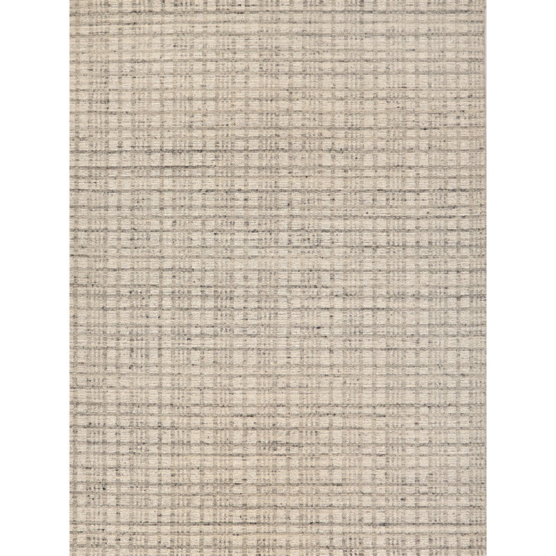 Desi hand-knotted Wool Light Beige Area Rug, Rectangle 8' x 10', Light Beige