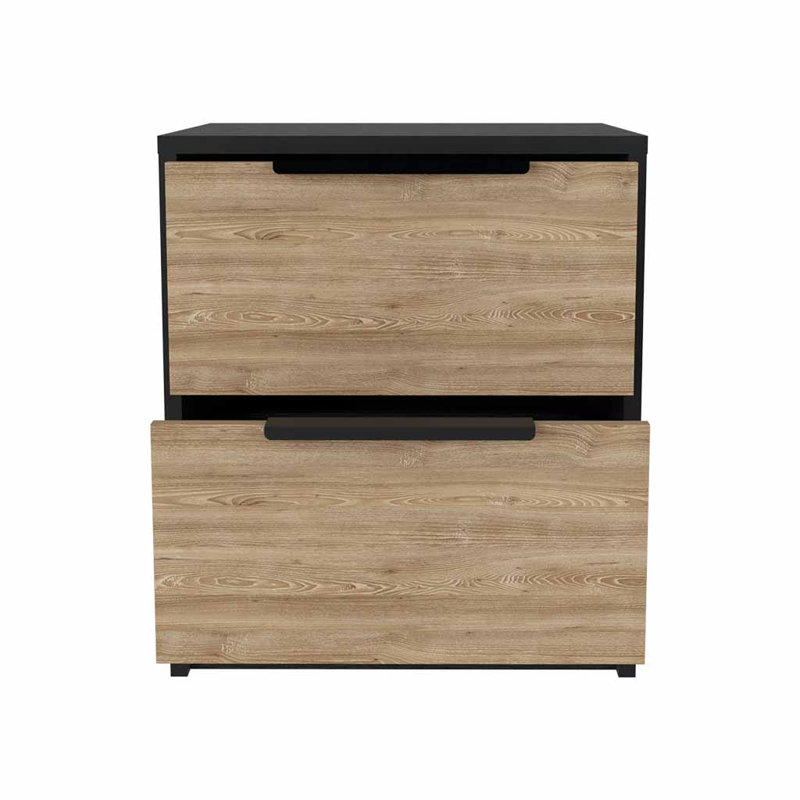 Alysun 2 Drawer Bedside Table, Black/Brown