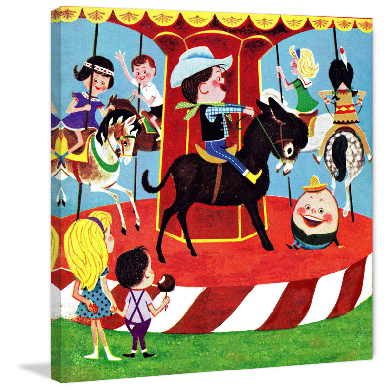 Carrousel, reproduction sur toile tendue, 40 po x 40 po