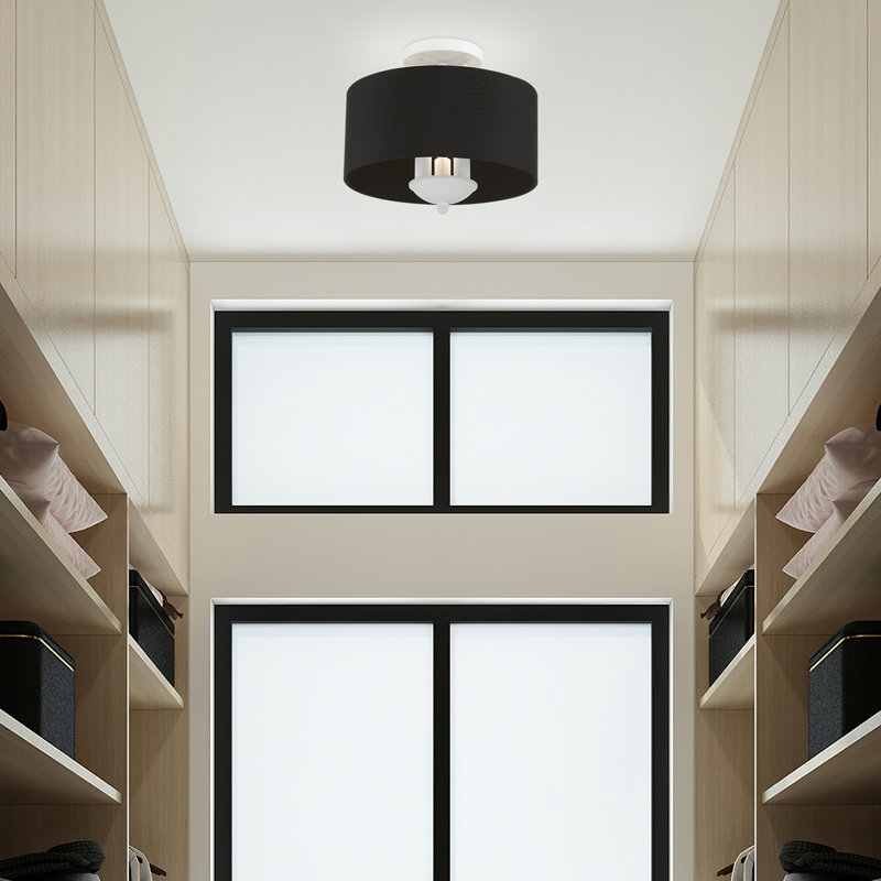 Brunetto Fabric Semi Flush Mount, White