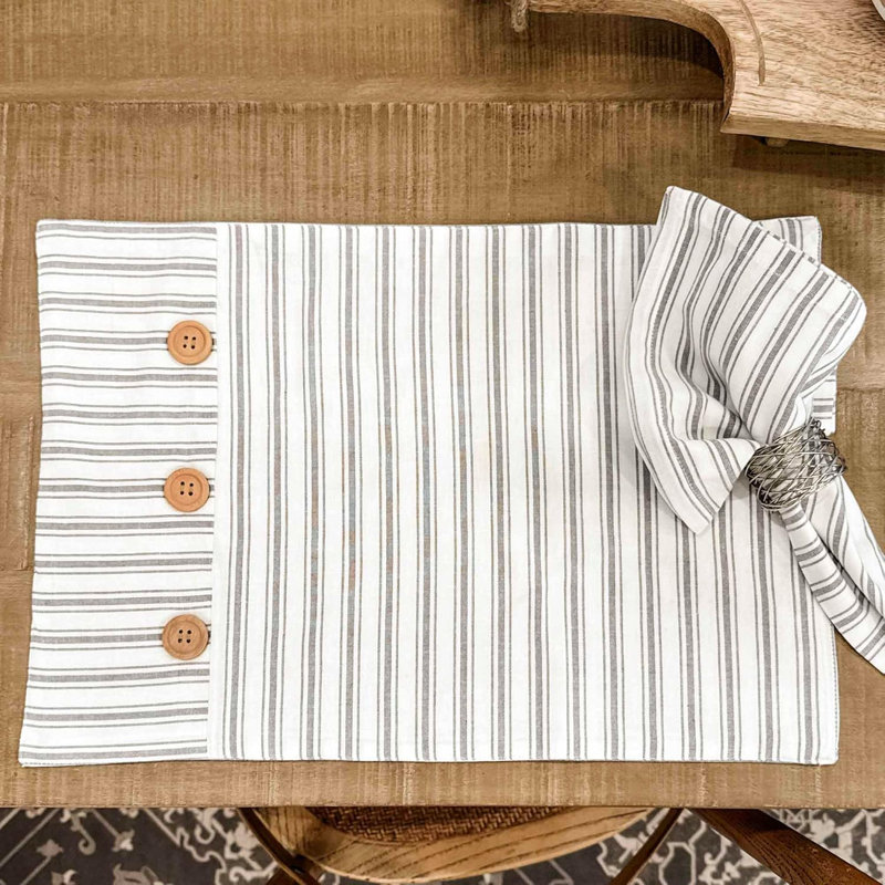 Ensemble de 4 napperons gris Timeless Ticking, Gris