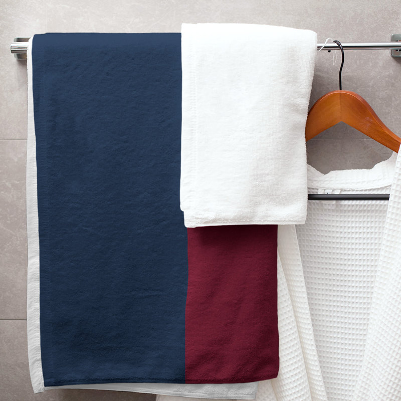 Winnipeg Lightweight Bath Towel, Polar Night Blue/Red/Aviator Blue, Microfiber