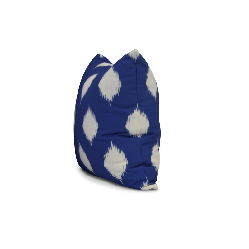 Ikat Dot Outdoor Square/Rectangular Pillow Cover and Insert, 18" x 18" , Blue Suede