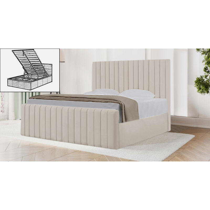 Sophia Storage Bed, Double (4'6), Cream