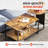 Set Of 2 C-Shaped Side Tables With Storage And 2-Tier Coffee Table, Steel And Wood, Customizable Living Room Layout