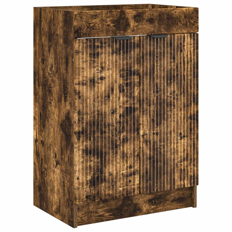 56cm Bathroom Vanity Base Only, Smoked Oak