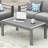43" X 24" All-Weather Metal Outdoor Coffee Table With Wood-Look Top And Gray Frame-2057289801