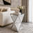 Champagne Mirrored Geometric Side Table – Modern Luxe Accent