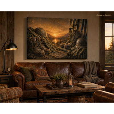 Coastal Harbour Americana Wrapped Canvas Wall Art