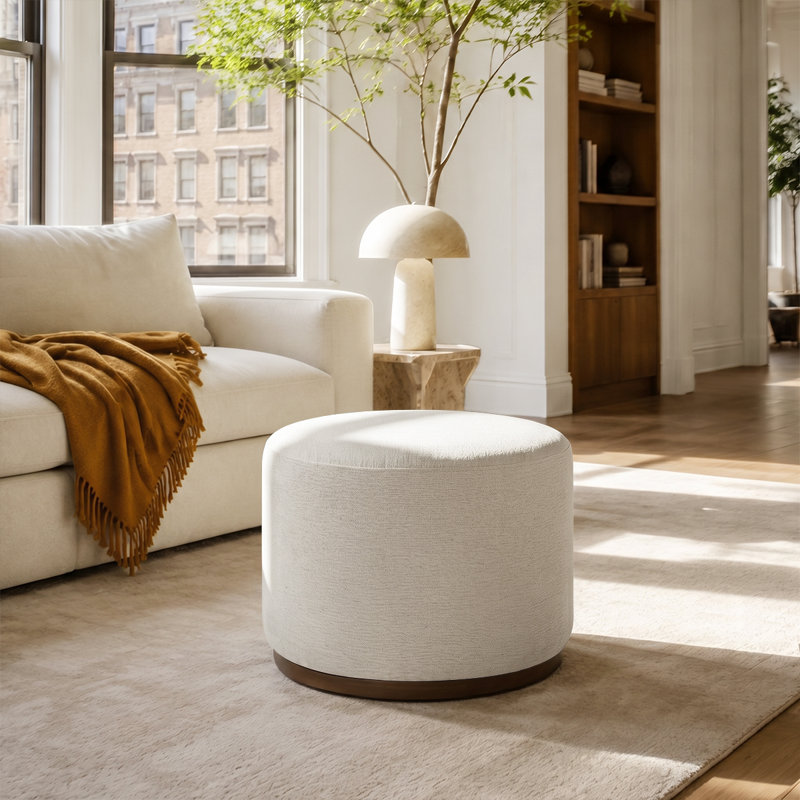 Pouf pivotant rembourré 22,5 po, Beige