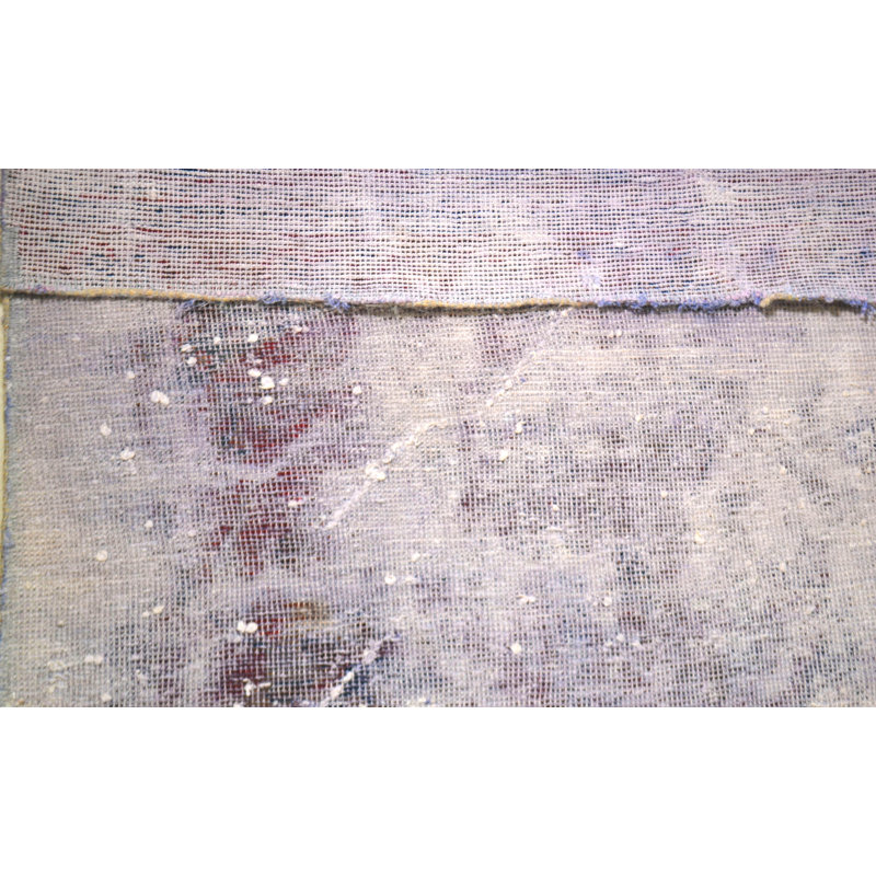 Tapis unique en laine noué à la main de style années 1990 de 9 pi x 11 pi blanc / gris Kathlyn