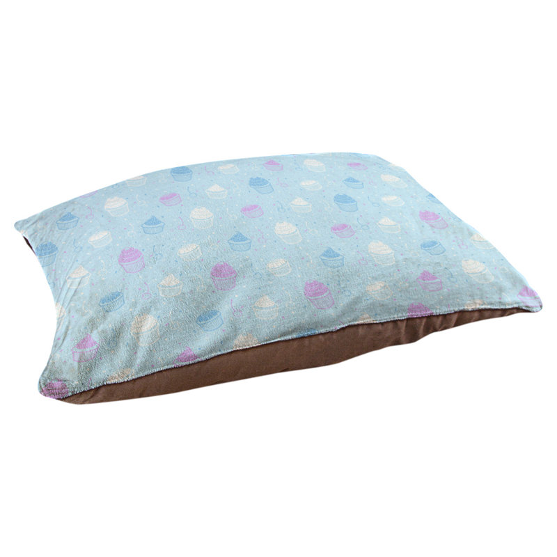 Coussin stylisé pour chat pastel petits gâteaux Byrge, L 17 po x l 52 po, Bleu / Mauve
