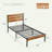 Metal Bed Frame with Wood Headboard, Under-Bed Storage Space, Noise Free Design-720854145