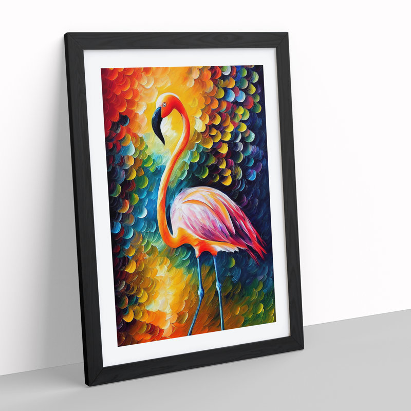 Flamingo Portrait No.1 - Framed Print, Black, 34cm H x 25cm W x 2cm D