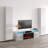 Brezhane 94.6" Modern Entertainment Center with Electric Fireplace, High Gloss Finish, Wall-Mounted-495549491