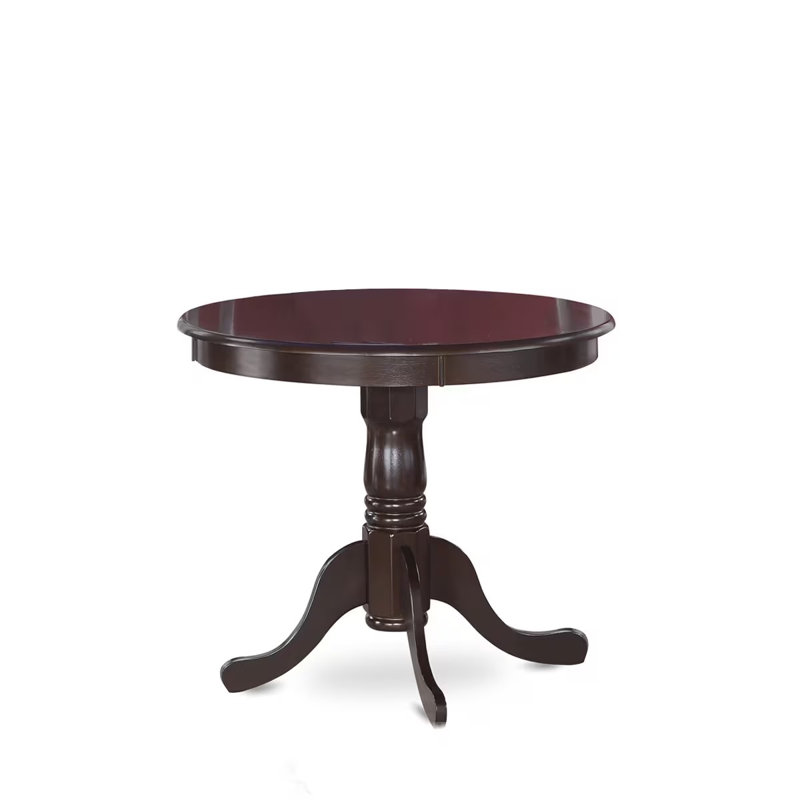5 Piece Dining Room Furniture Set Includes a Round Dining Table with Pedestal and 4 Wood Seat Chairs, 36x36 Inch, Cappuccino