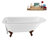 62" Streamline Clawfoot Tub,Tray,Drain, Clawfeet-101628986-102218228