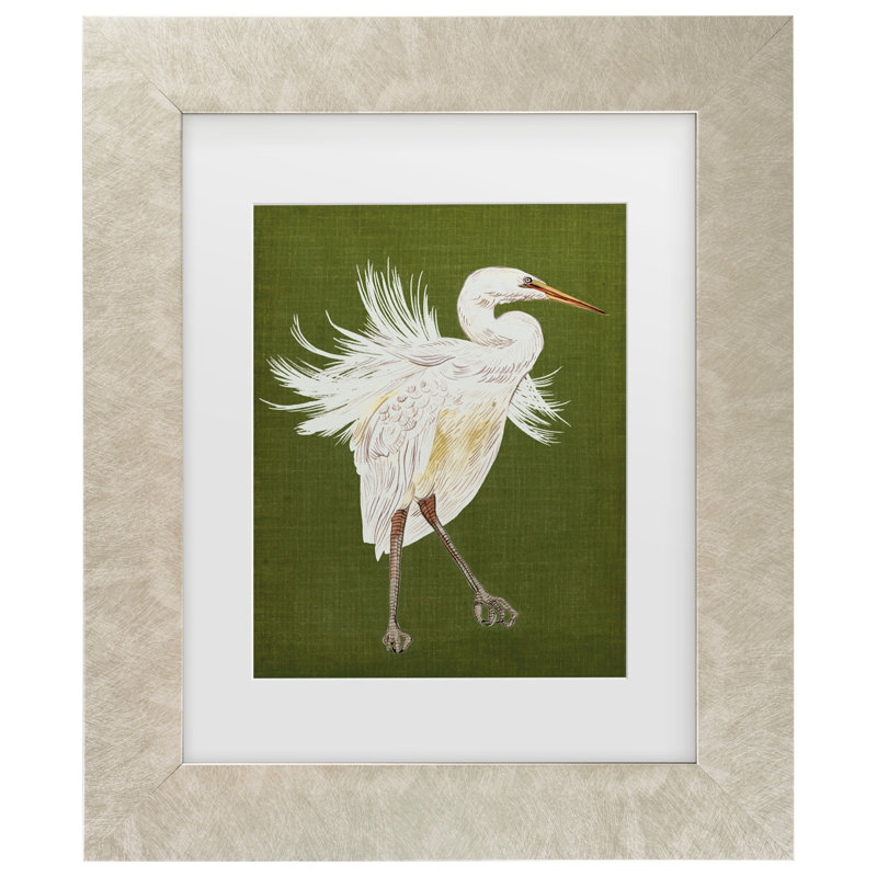 «Heron Plumage I» par Melissa Wang, reproduction d'art sur toile, H 17,5 po x l 14,5 po x P 0,625 po, Champagné